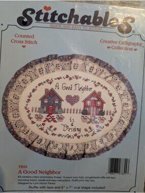 NIP Stitchables 7855 "A Good Neighbor" Counted Cross Stitch Kit